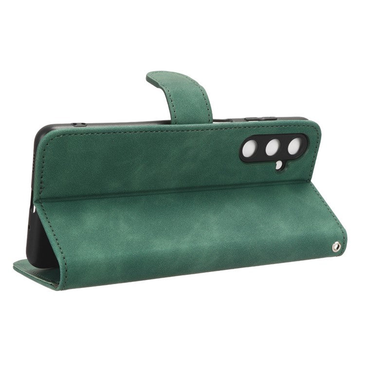 For Samsung Galaxy M54 5G / F54 5G PU Leather Flip Case Skin-touch Wallet Stand Phone Cover - Green
