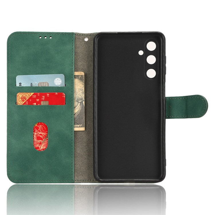 For Samsung Galaxy M54 5G / F54 5G PU Leather Flip Case Skin-touch Wallet Stand Phone Cover - Green