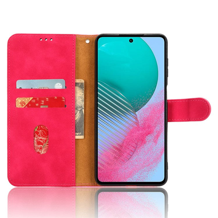 For Samsung Galaxy M54 5G / F54 5G PU Leather Flip Case Skin-touch Wallet Stand Phone Cover - Rose