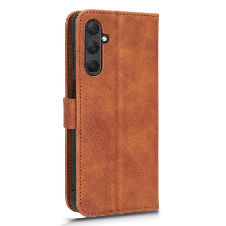 For Samsung Galaxy M54 5G / F54 5G PU Leather Flip Case Skin-touch Wallet Stand Phone Cover - Brown