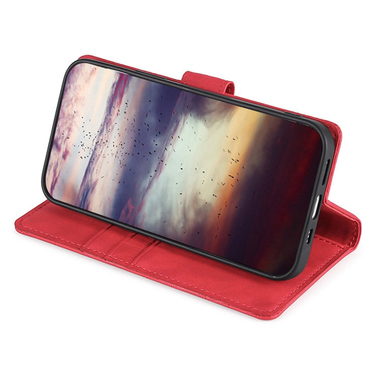 For Samsung Galaxy F14 5G Skin-touch Feeling Phone Case Crocodile Texture Wallet Stand PU Leather Cover - Red
