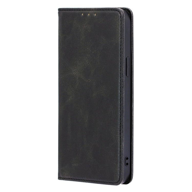 For Samsung Galaxy F14 5G Calf Texture Mobile Phone Protector Case Stand Leather Wallet Cover - Black