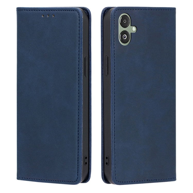 For Samsung Galaxy F14 5G Calf Texture Mobile Phone Protector Case Stand Leather Wallet Cover - Sapphire