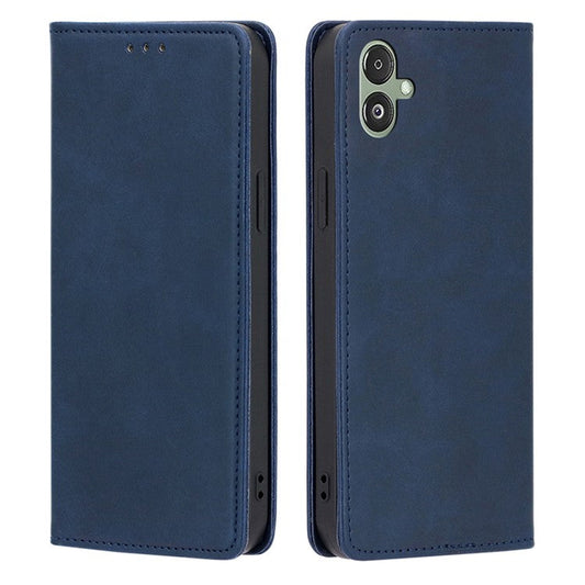 For Samsung Galaxy F14 5G Calf Texture Mobile Phone Protector Case Stand Leather Wallet Cover - Sapphire
