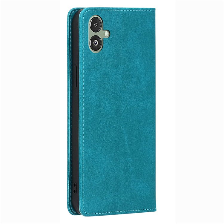 For Samsung Galaxy F14 5G Calf Texture Mobile Phone Protector Case Stand Leather Wallet Cover - Baby Blue