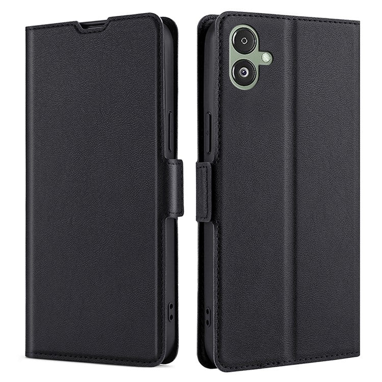 For Samsung Galaxy F14 5G PU Leather Phone Stand Cover Flip Case Card Holder Protection Shell - Black