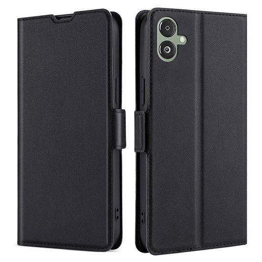 For Samsung Galaxy F14 5G PU Leather Phone Stand Cover Flip Case Card Holder Protection Shell - Black