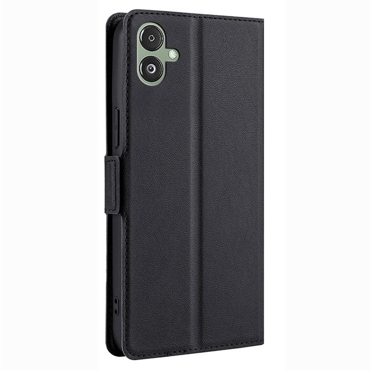 For Samsung Galaxy F14 5G PU Leather Phone Stand Cover Flip Case Card Holder Protection Shell - Black