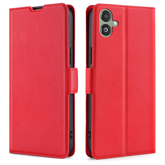 For Samsung Galaxy F14 5G PU Leather Phone Stand Cover Flip Case Card Holder Protection Shell - Red
