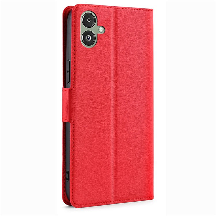 For Samsung Galaxy F14 5G PU Leather Phone Stand Cover Flip Case Card Holder Protection Shell - Red