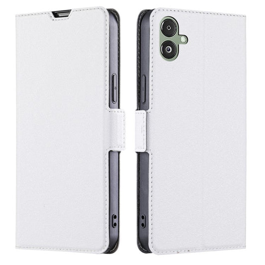 For Samsung Galaxy F14 5G PU Leather Phone Stand Cover Flip Case Card Holder Protection Shell - White