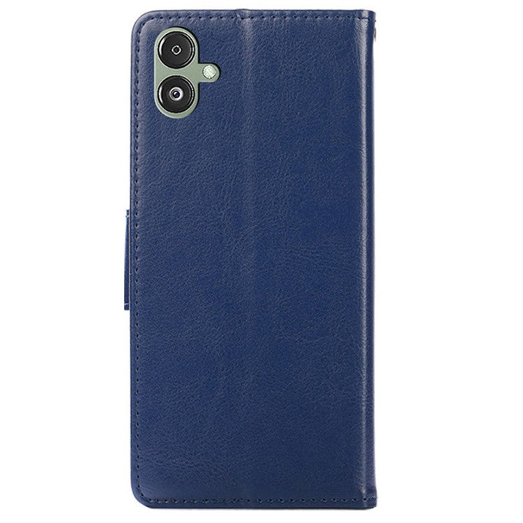 For Samsung Galaxy F14 5G Textured PU Leather Phone Case Wallet Stand Flip Cover - Sapphire