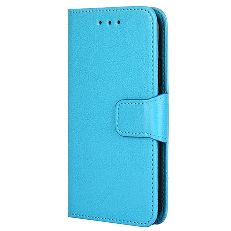 For Samsung Galaxy F14 5G Textured PU Leather Phone Case Wallet Stand Flip Cover - Baby Blue