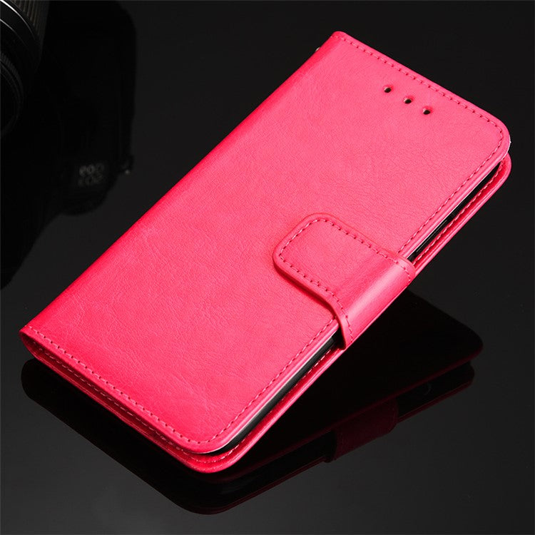 For Samsung Galaxy F14 5G Textured PU Leather Phone Case Wallet Stand Flip Cover - Rose