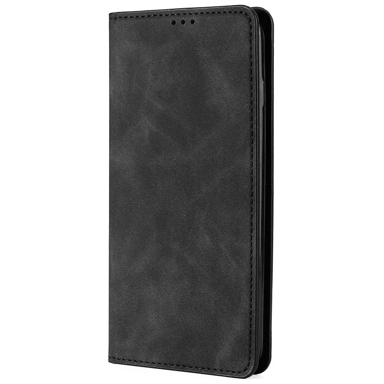 For Samsung Galaxy F14 5G Card Slots Stand Cover PU Leather Skin-touch Phone Case - Black
