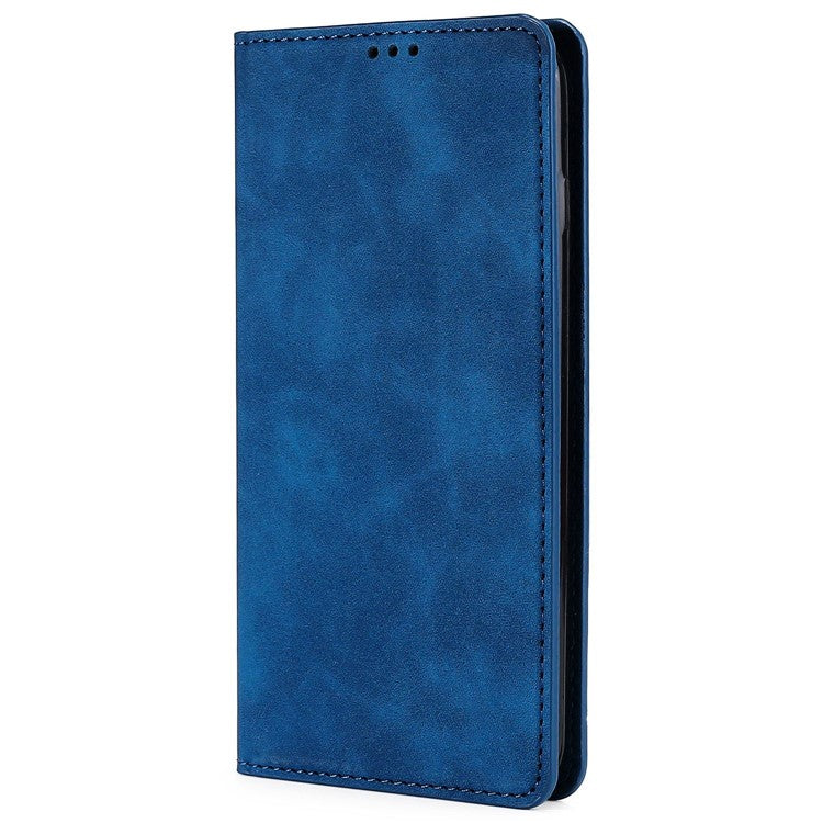 For Samsung Galaxy F14 5G Card Slots Stand Cover PU Leather Skin-touch Phone Case - Blue