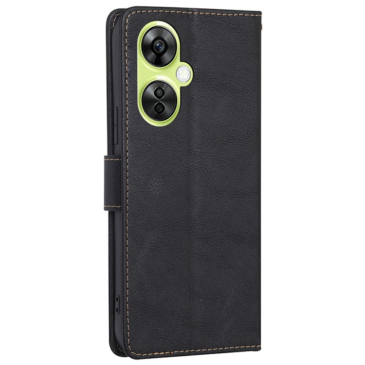 For OnePlus Nord CE 3 Lite 5G / Nord N30 5G PU Leather Wallet Case Magnetic RFID Blocking Stand Phone Cover - Black
