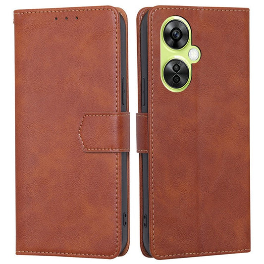 For OnePlus Nord CE 3 Lite 5G PU Leather Wallet Case Magnetic RFID Blocking Stand Phone Cover - Brown