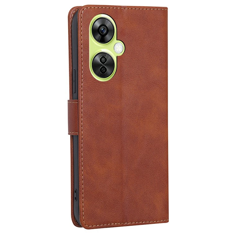 For OnePlus Nord CE 3 Lite 5G PU Leather Wallet Case Magnetic RFID Blocking Stand Phone Cover - Brown