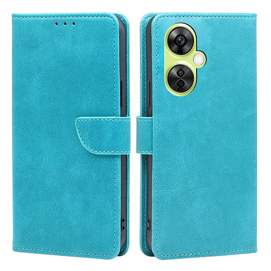 For OnePlus Nord CE 3 Lite 5G / Nord N30 5G PU Leather Calf Texture Wallet Cover Stand Magnetic Clasp Shockproof Phone Case - Baby Blue