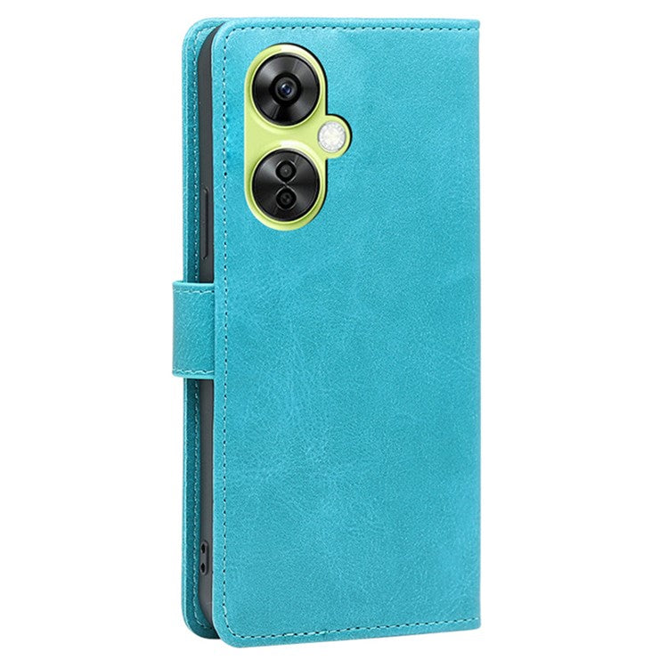 For OnePlus Nord CE 3 Lite 5G / Nord N30 5G PU Leather Calf Texture Wallet Cover Stand Magnetic Clasp Shockproof Phone Case - Baby Blue
