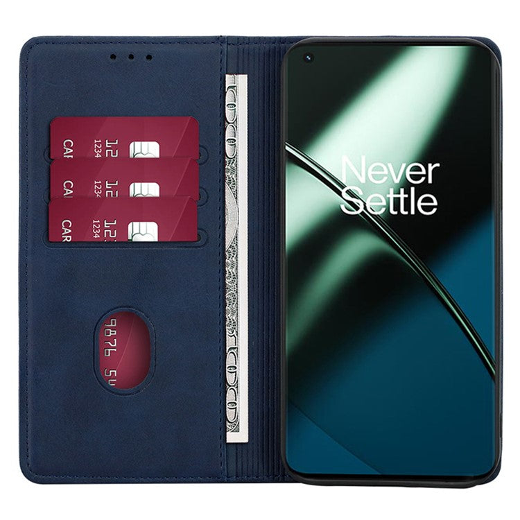 For OnePlus Nord CE 3 Lite 5G / Nord N30 5G PU Leather Stand Phone Cover Calf Texture Wallet Case - Sapphire