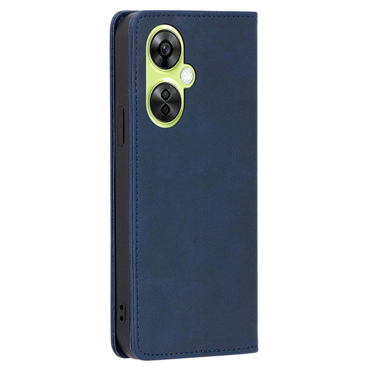 For OnePlus Nord CE 3 Lite 5G / Nord N30 5G PU Leather Stand Phone Cover Calf Texture Wallet Case - Sapphire
