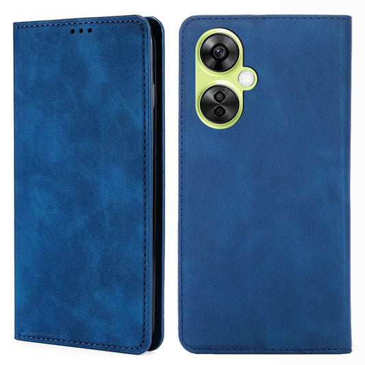 For OnePlus Nord CE 3 Lite 5G / Nord N30 5G PU Leather Cell Phone Case Skin-touch Feeling Card Holder Flip Phone Cover - Blue