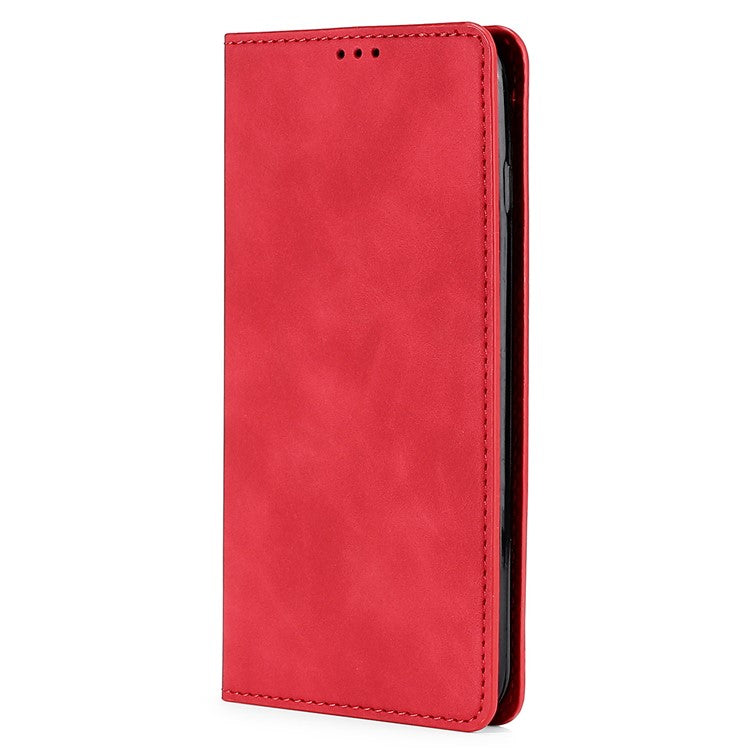 For OnePlus Nord CE 3 Lite 5G / Nord N30 5G PU Leather Cell Phone Case Skin-touch Feeling Card Holder Flip Phone Cover - Red