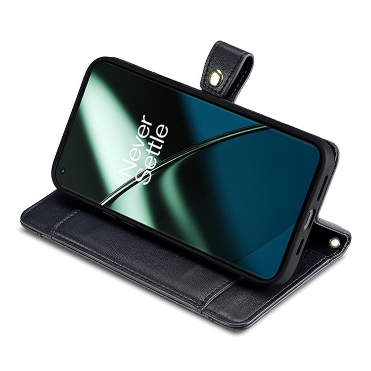 Leather Phone Cover for OnePlus Nord CE 3 Lite 5G / Nord N30 5G Horizontal Stand Wallet Case with Zipper Pocket - Black