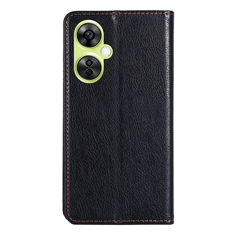 For OnePlus Nord CE 3 Lite 5G / Nord N30 5G Magnetic Closure Cover PU Leather Solid Color Wallet Smartphone Case with Stand - Black