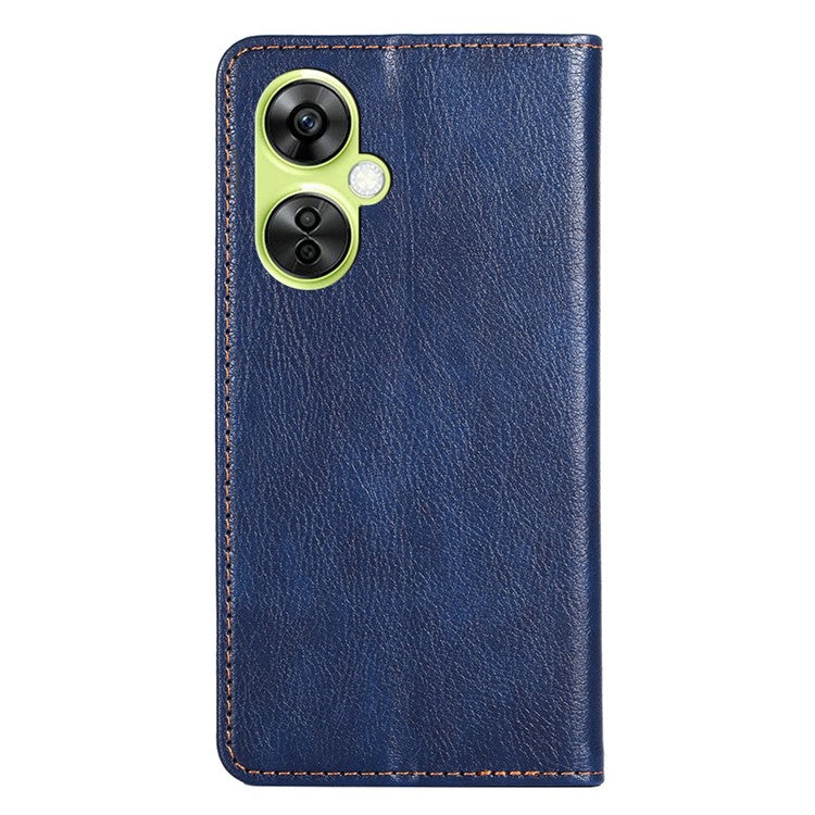 For OnePlus Nord CE 3 Lite 5G / Nord N30 5G Magnetic Closure Cover PU Leather Solid Color Wallet Smartphone Case with Stand - Blue