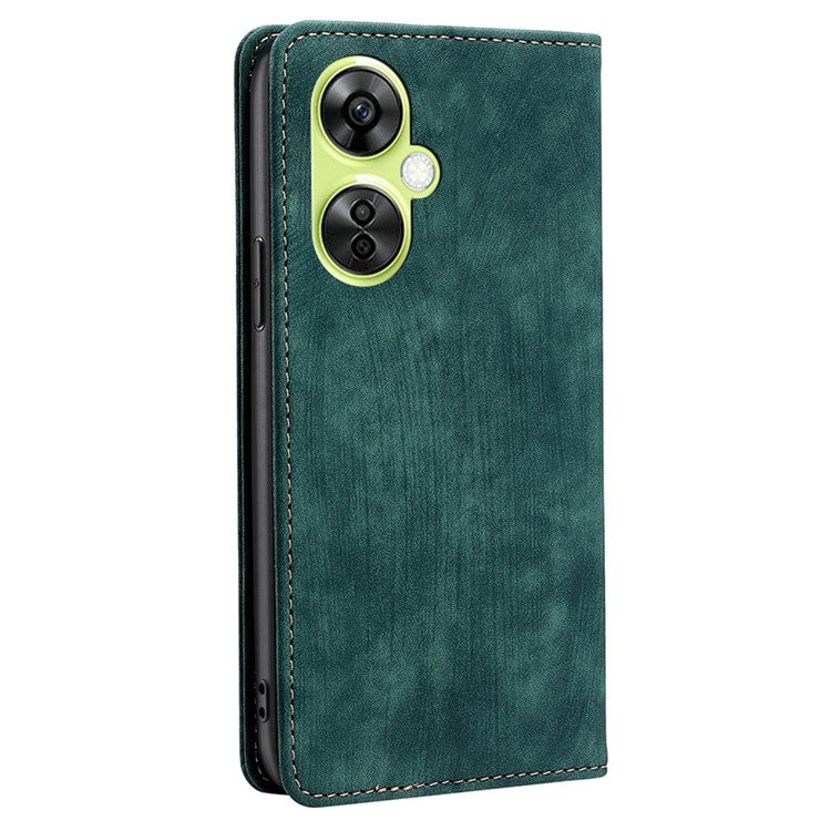 For OnePlus Nord CE 3 Lite 5G / Nord N30 5G RFID Blocking Wallet Case TPU+PU Leather Stand Magnetic Phone Cover - Green