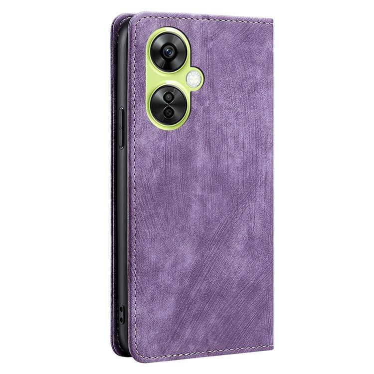 For OnePlus Nord CE 3 Lite 5G / Nord N30 5G RFID Blocking Wallet Case TPU+PU Leather Stand Magnetic Phone Cover - Purple