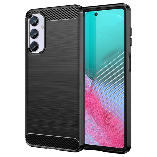 Brushed Shell for Samsung Galaxy M54 5G / F54 5G Carbon Fiber Texture Phone Case Phone TPU Cover - Black