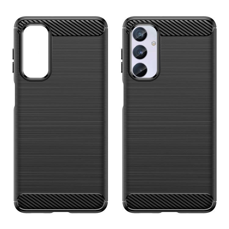 Brushed Shell for Samsung Galaxy M54 5G / F54 5G Carbon Fiber Texture Phone Case Phone TPU Cover - Black