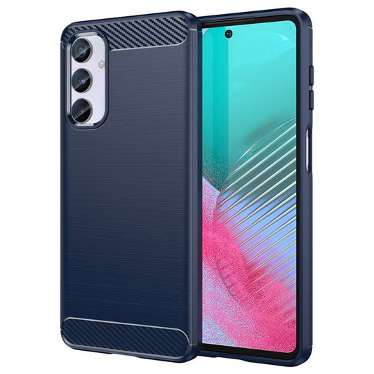 Brushed Shell for Samsung Galaxy M54 5G / F54 5G Carbon Fiber Texture Phone Case Phone TPU Cover - Blue