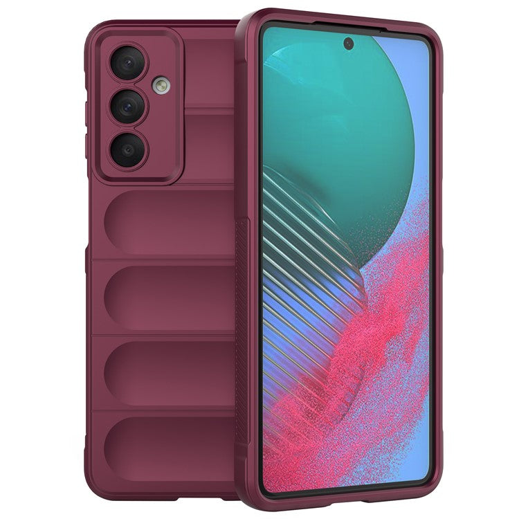 For Samsung Galaxy M54 5G / F54 5G Rugged Drop-proof Phone Case Soft TPU Smartphone Cover - Wine Red