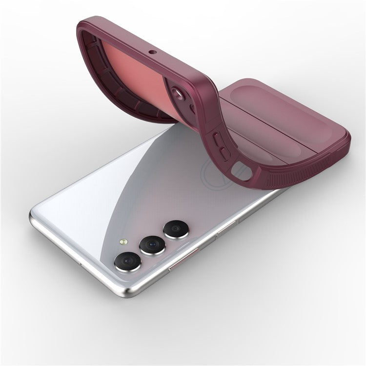 For Samsung Galaxy M54 5G / F54 5G Rugged Drop-proof Phone Case Soft TPU Smartphone Cover - Wine Red
