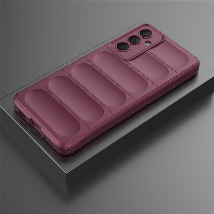 For Samsung Galaxy M54 5G / F54 5G Rugged Drop-proof Phone Case Soft TPU Smartphone Cover - Wine Red