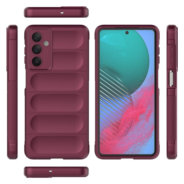 For Samsung Galaxy M54 5G / F54 5G Rugged Drop-proof Phone Case Soft TPU Smartphone Cover - Wine Red