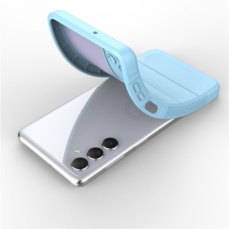 For Samsung Galaxy M54 5G / F54 5G Rugged Drop-proof Phone Case Soft TPU Smartphone Cover - Baby Blue