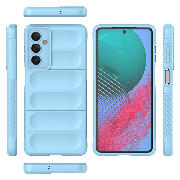 For Samsung Galaxy M54 5G / F54 5G Rugged Drop-proof Phone Case Soft TPU Smartphone Cover - Baby Blue