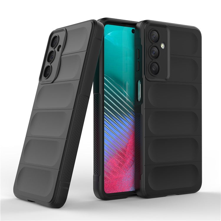 For Samsung Galaxy M54 5G / F54 5G Rugged Drop-proof Phone Case Soft TPU Smartphone Cover - Black