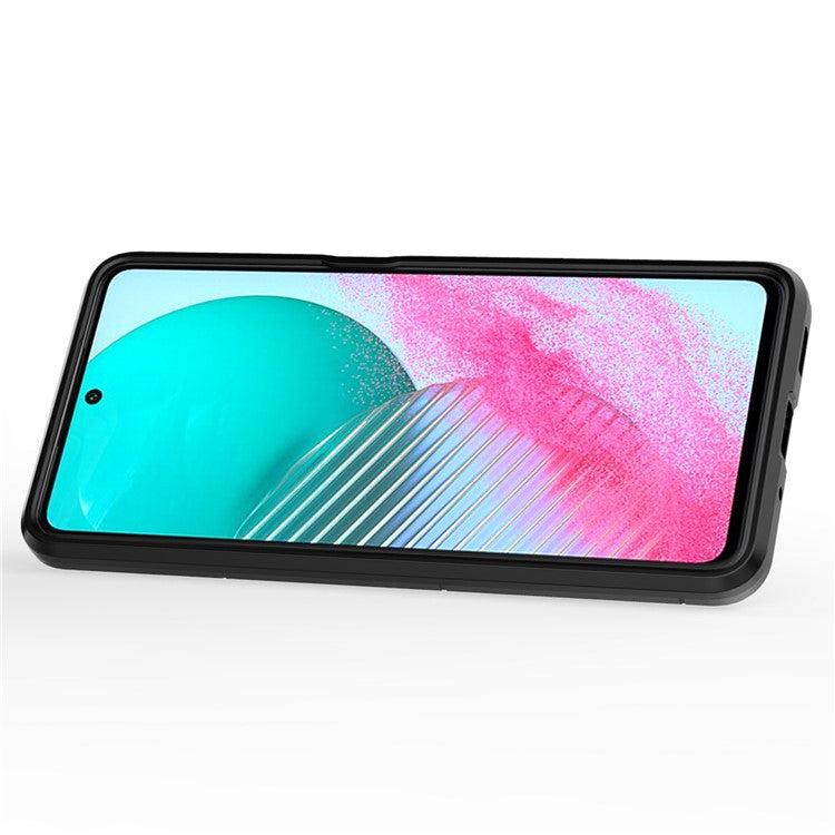 For Samsung Galaxy M54 5G / F54 5G Protective Case with Kickstand Soft TPU Hard PC Rugged Phone Cover - Black