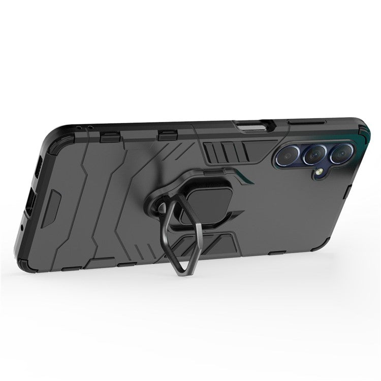 For Samsung Galaxy M54 5G / F54 5G Protective Case with Kickstand Soft TPU Hard PC Rugged Phone Cover - Black