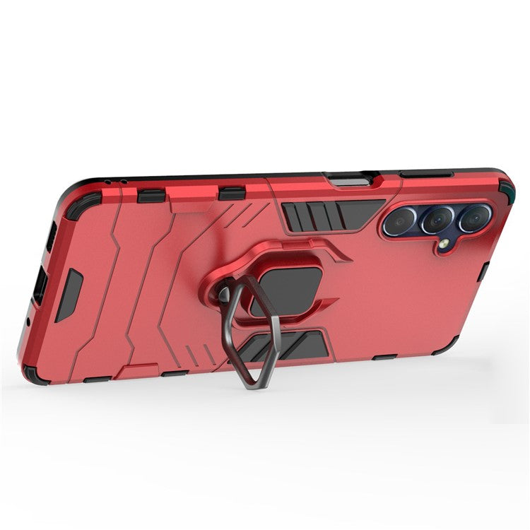 For Samsung Galaxy M54 5G / F54 5G Protective Case with Kickstand Soft TPU Hard PC Rugged Phone Cover - Red