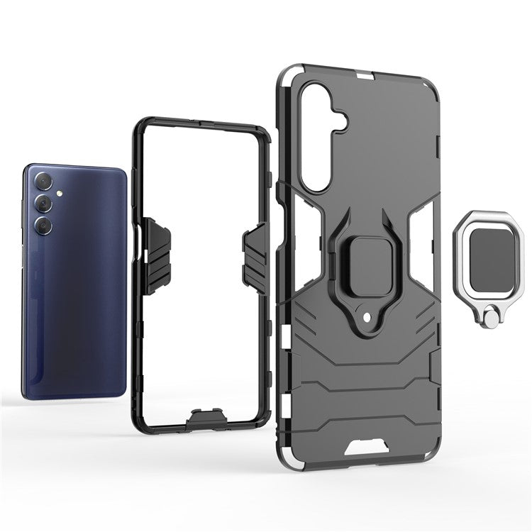 For Samsung Galaxy M54 5G / F54 5G Protective Case with Kickstand Soft TPU Hard PC Rugged Phone Cover - Red