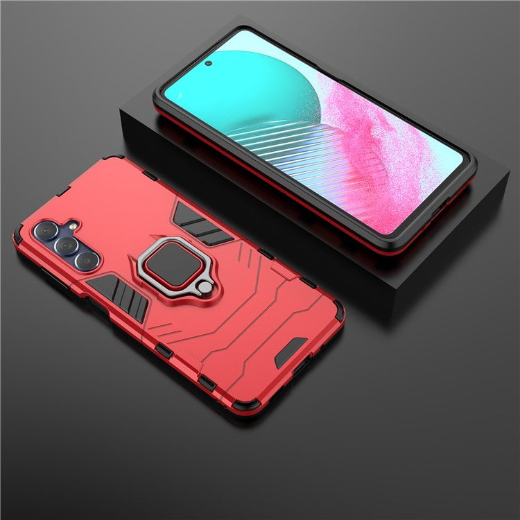 For Samsung Galaxy M54 5G / F54 5G Protective Case with Kickstand Soft TPU Hard PC Rugged Phone Cover - Red