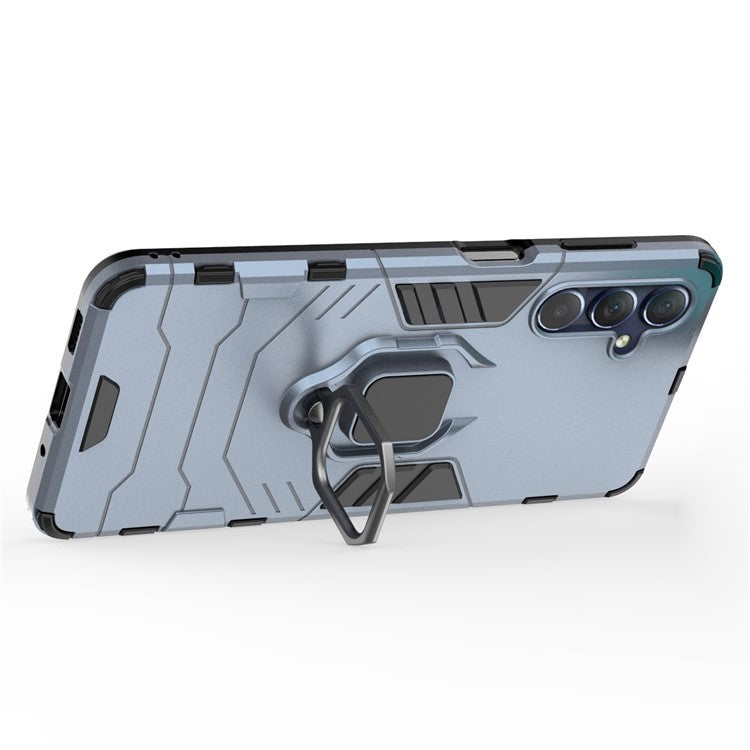 For Samsung Galaxy M54 5G / F54 5G Protective Case with Kickstand Soft TPU Hard PC Rugged Phone Cover - Blue